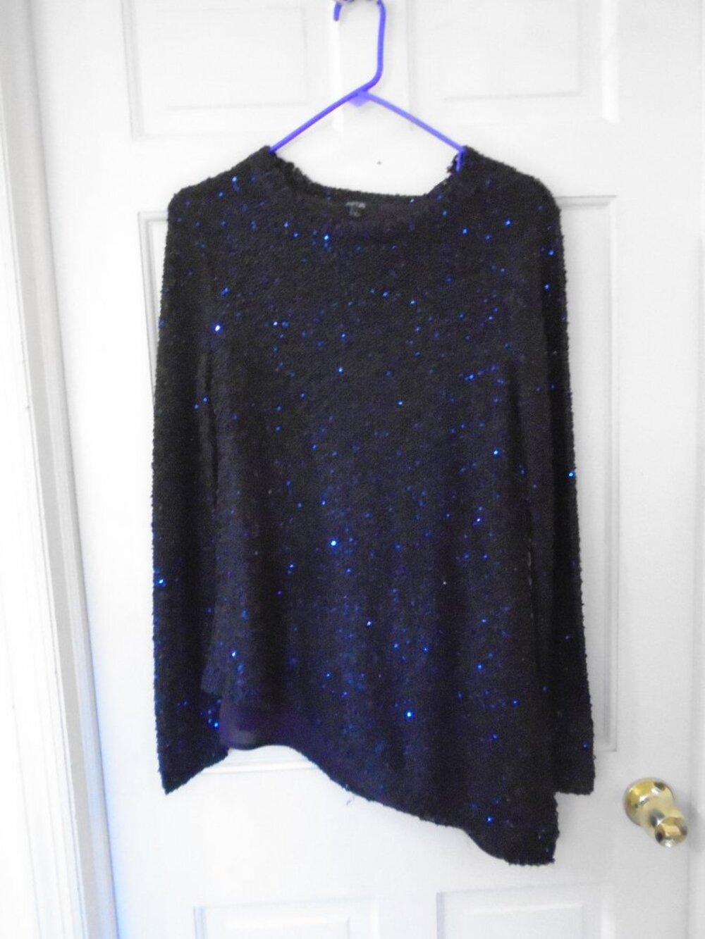 Women's Apt 9 Purple Metallic Lined sweater Size S